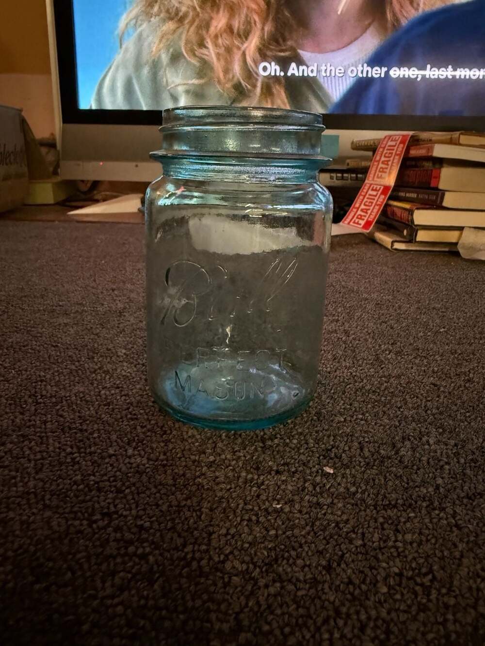 Ball Perfect Mason Jar Vintage Aqua Blue Glass Canning Jar